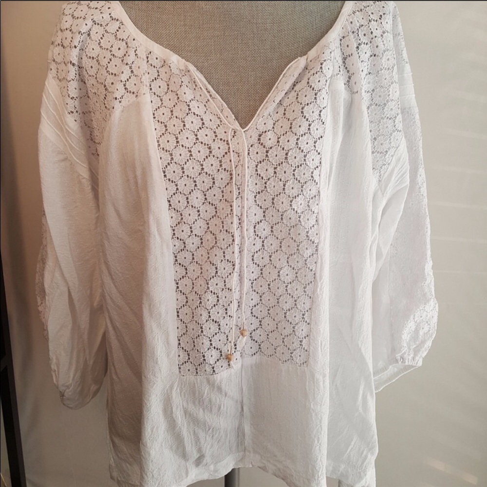 Free People Eyelet Blouse-Sz XL